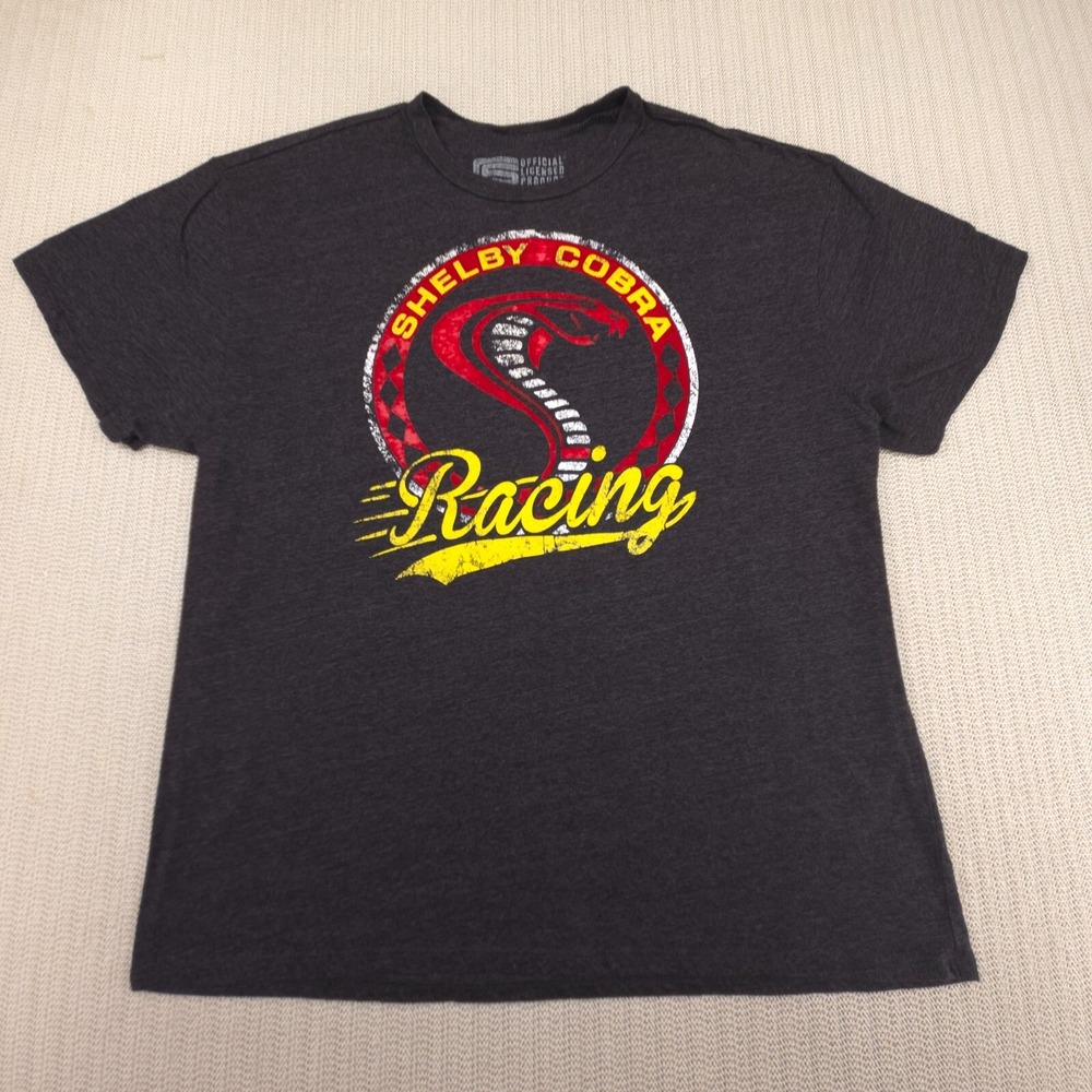 Ford Shelby Cobra Racing Shirt Mens Extra Large Charcoal Gray Graphic Cars